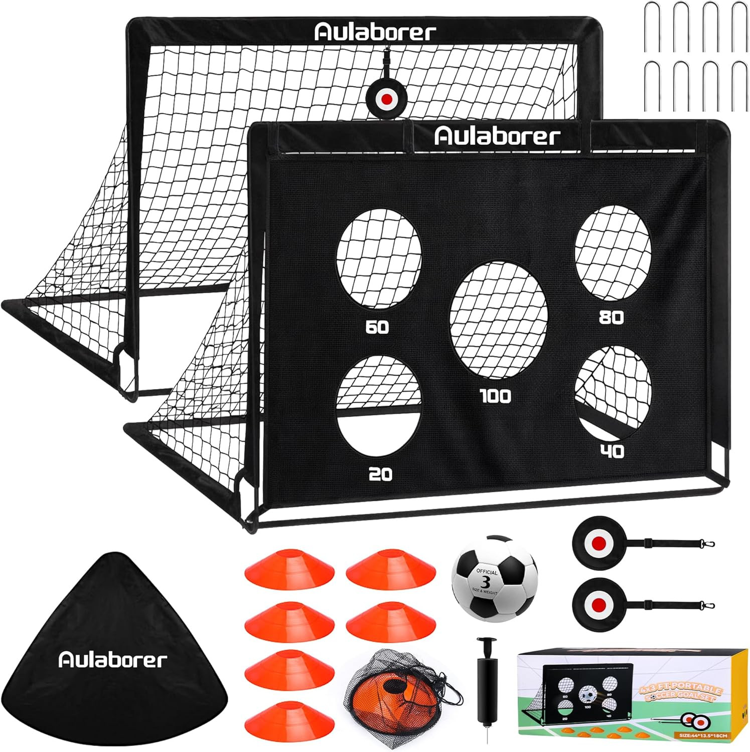 Soccer Goal, 4X3Ft Kids Soccer Goals Set for Backyard, Portable Pop-Up Soccer Ne