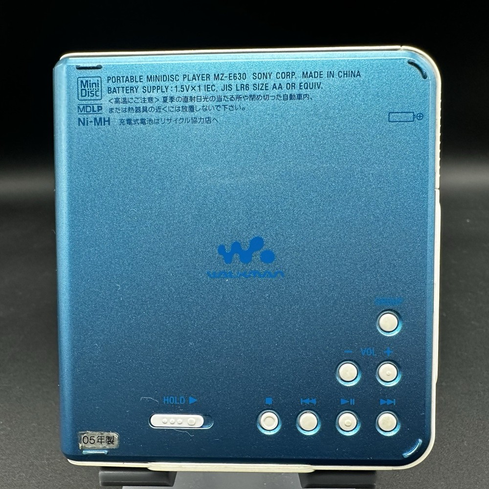 Sony MZ-E630 Portable Minidisc Player Tested Working Blue