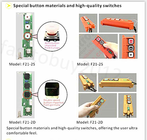 Industrial Wireless Crane Switch Hoist Remote Control 1 Tansmitter 2 Channel