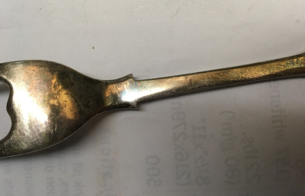 Antique Silverplate Serving Fork 8-1/4” HS&S (?) Rooster Monogram Unknown Stampe