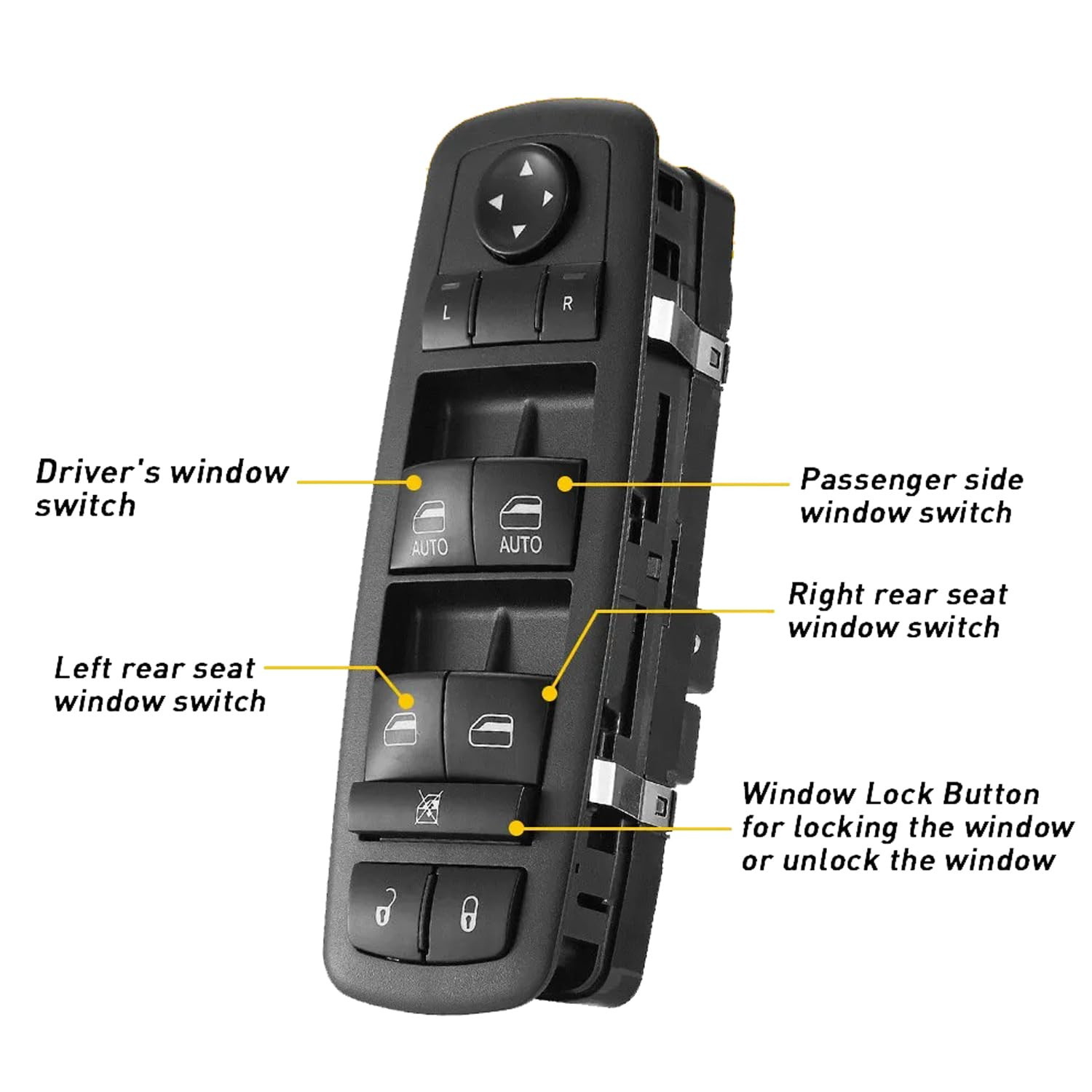 Master Power Window Control Switch Driver Side for 2011-2021 Jeep Grand Cherokee