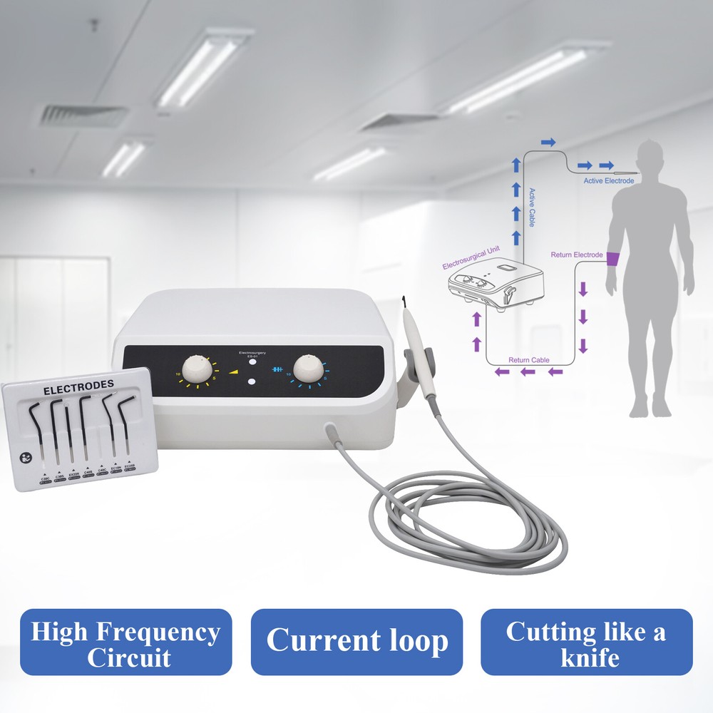 Dental Incision Coagulation High-frequency Electrosurgery Unit+7 Pcs Electrodes