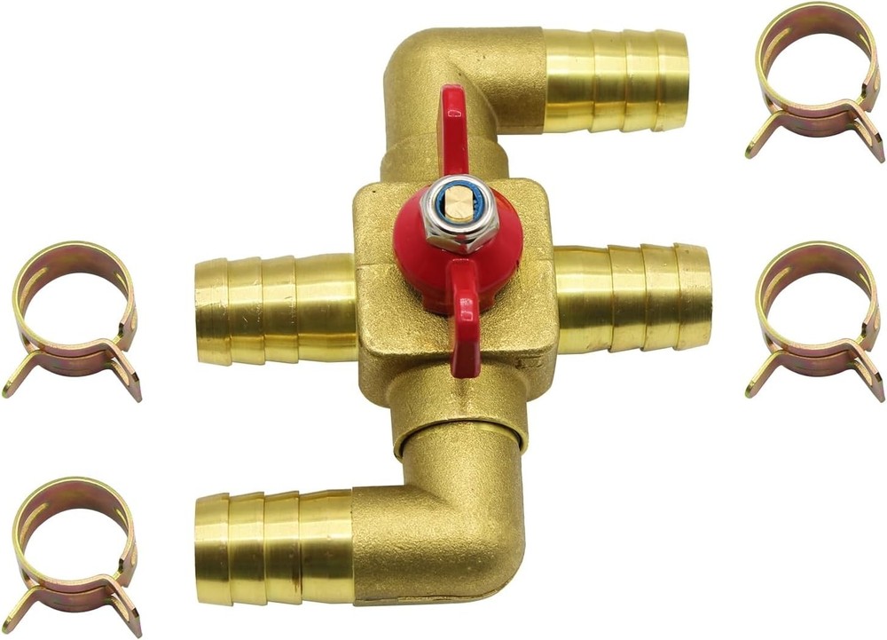 Heater Core Bypass Valve 4-Way Solid Brass Automobile Integrated Manual