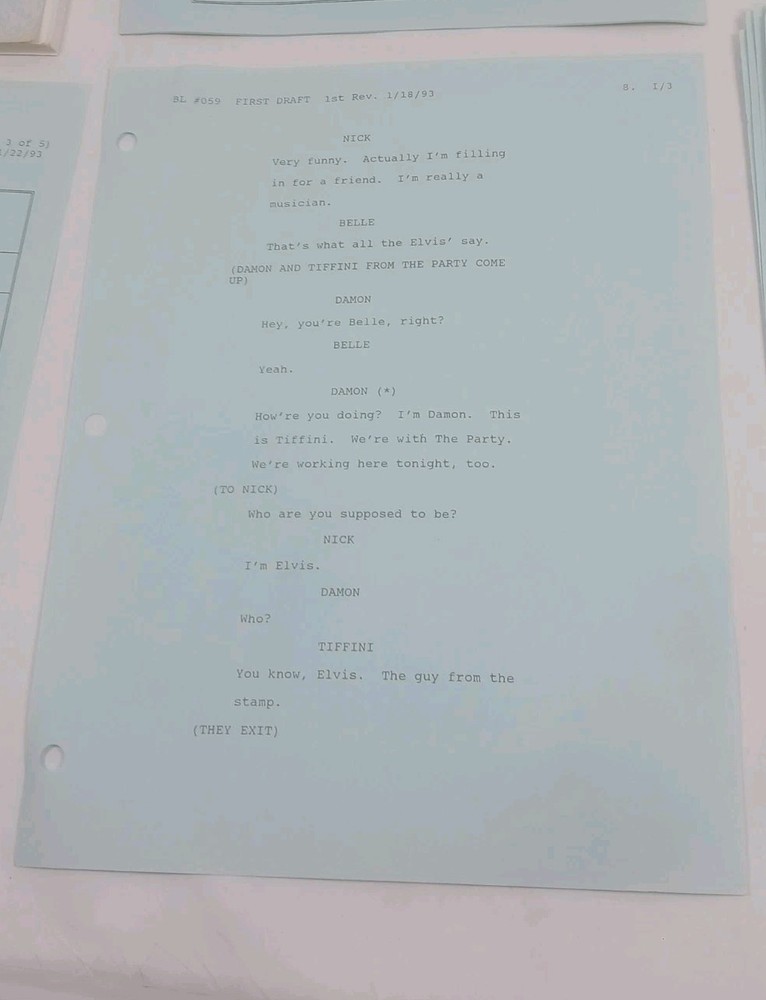 Blossom First Draft Script 1993 Bill Bixby Directed