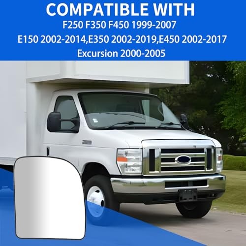 Passenger Side Mirror Glass Compatible with E450 2002 Right Passenger Side
