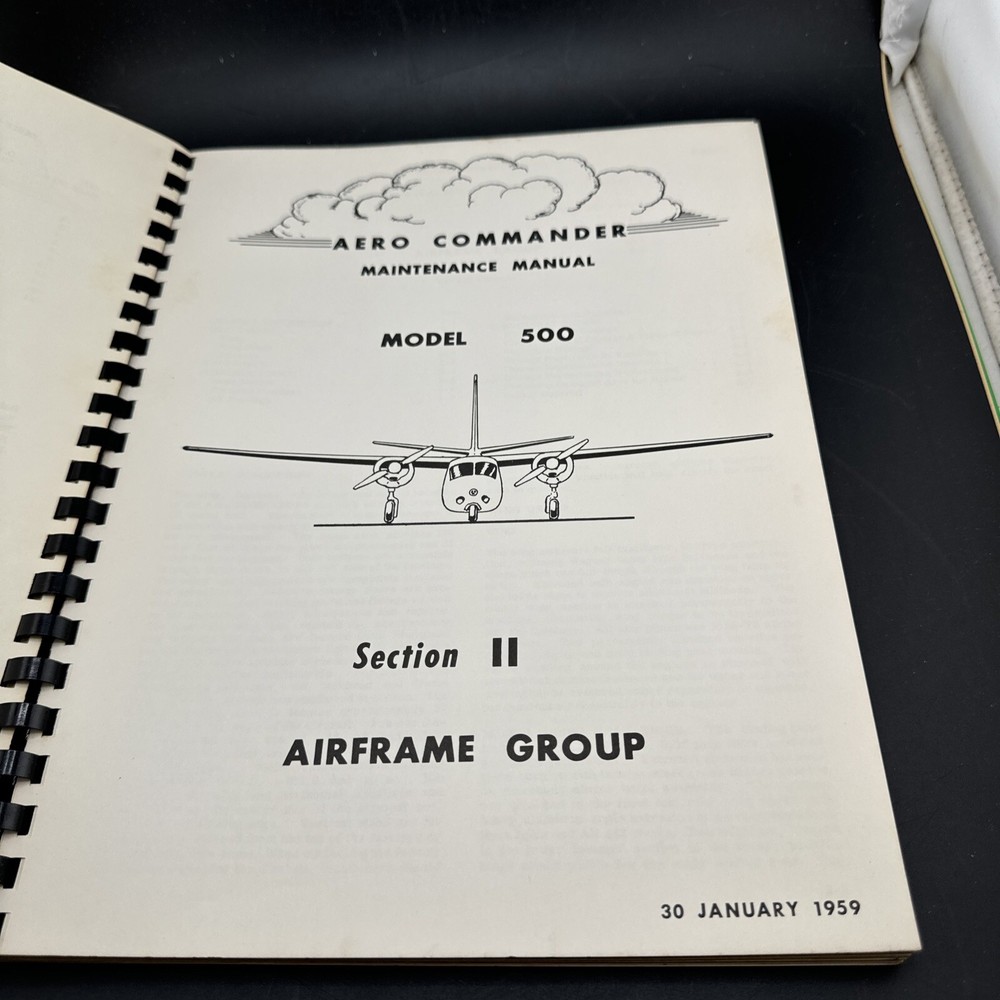 ✈️ 1959 AERO COMMANDER MAINTENANCE MANUAL MODEL 500