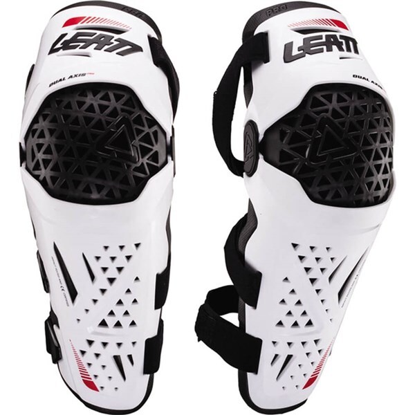 Leatt Dual Axis Pro Knee/Shin Guards, White/Black
