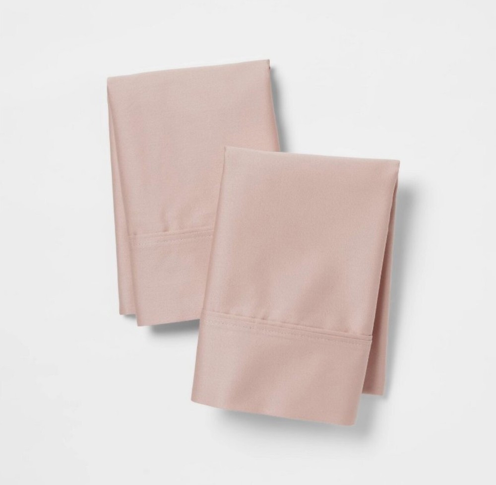 Threshold 400 Thread Count Solid Performance King Pillowcase Set - Blush