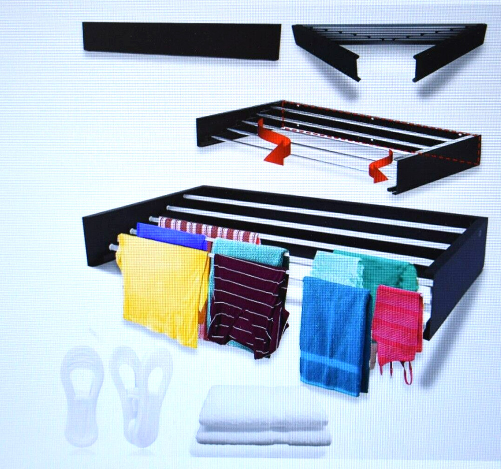 Scar Empire Step Up Laundry Drying Rack Wall Mounted 60 lbs Capacity Silver