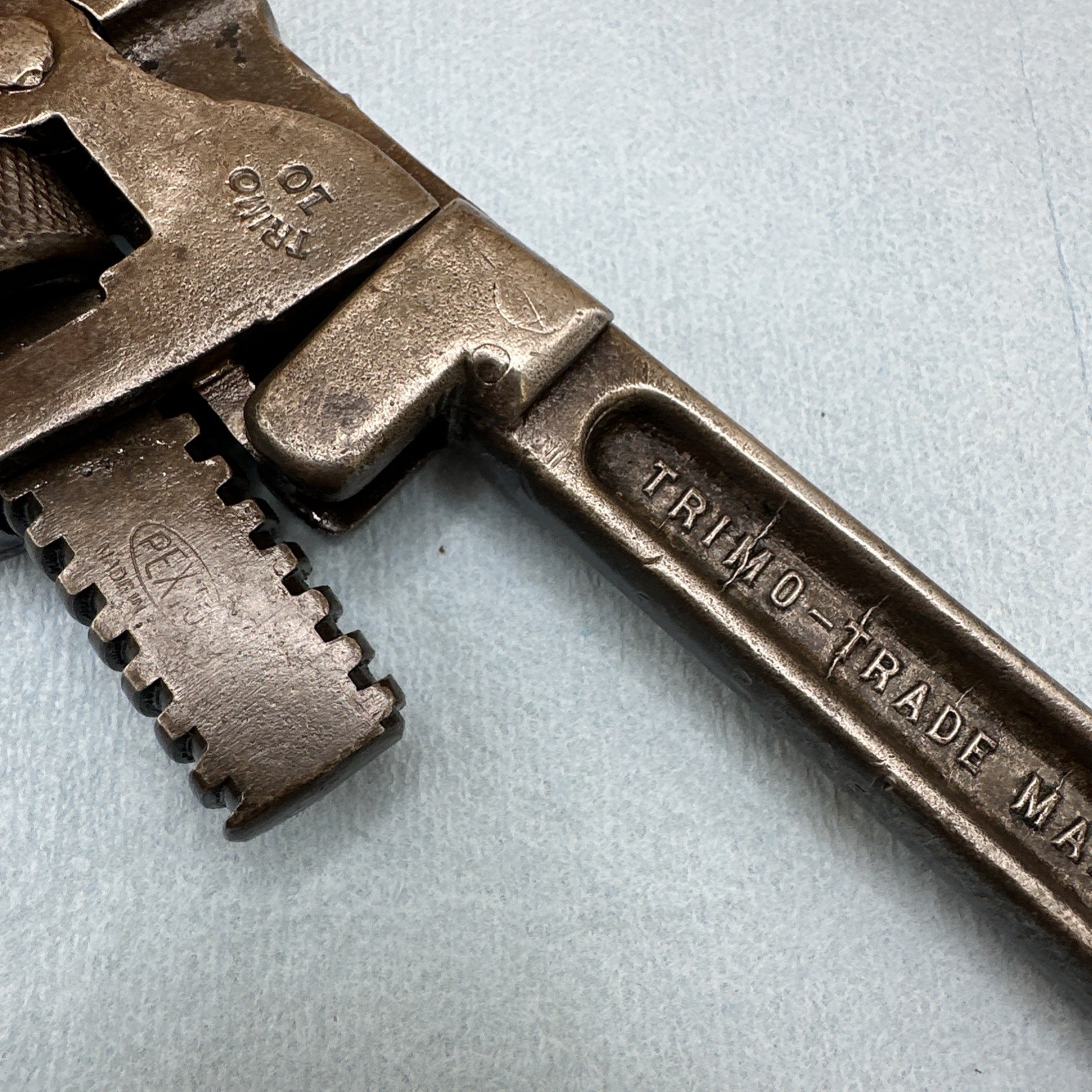 Vintage Trimo 10" Pipe Wrench, Trimont Mfg Co, Roxbury Mass USA