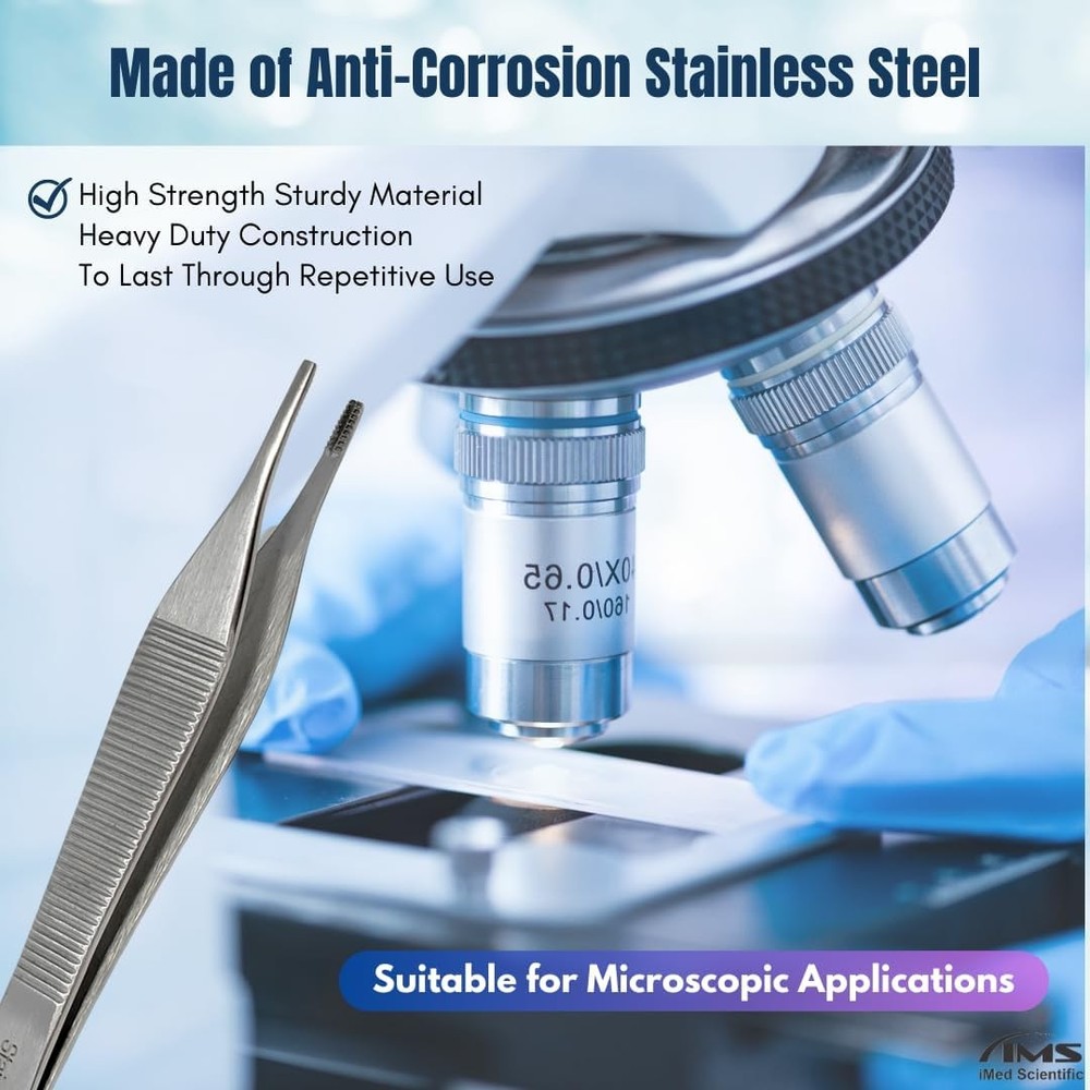 Adson Forceps 1×2 Rat‑Tooth Tissue Forceps, Brown & Adson Dressing Forceps-STR