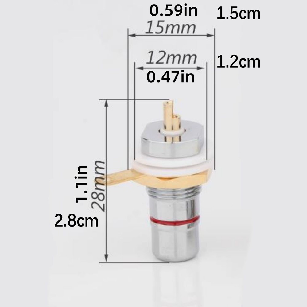 4Pcs Rhodium Plated RCA Socket Female Panel Mount Plug Audio Terminal Chassis