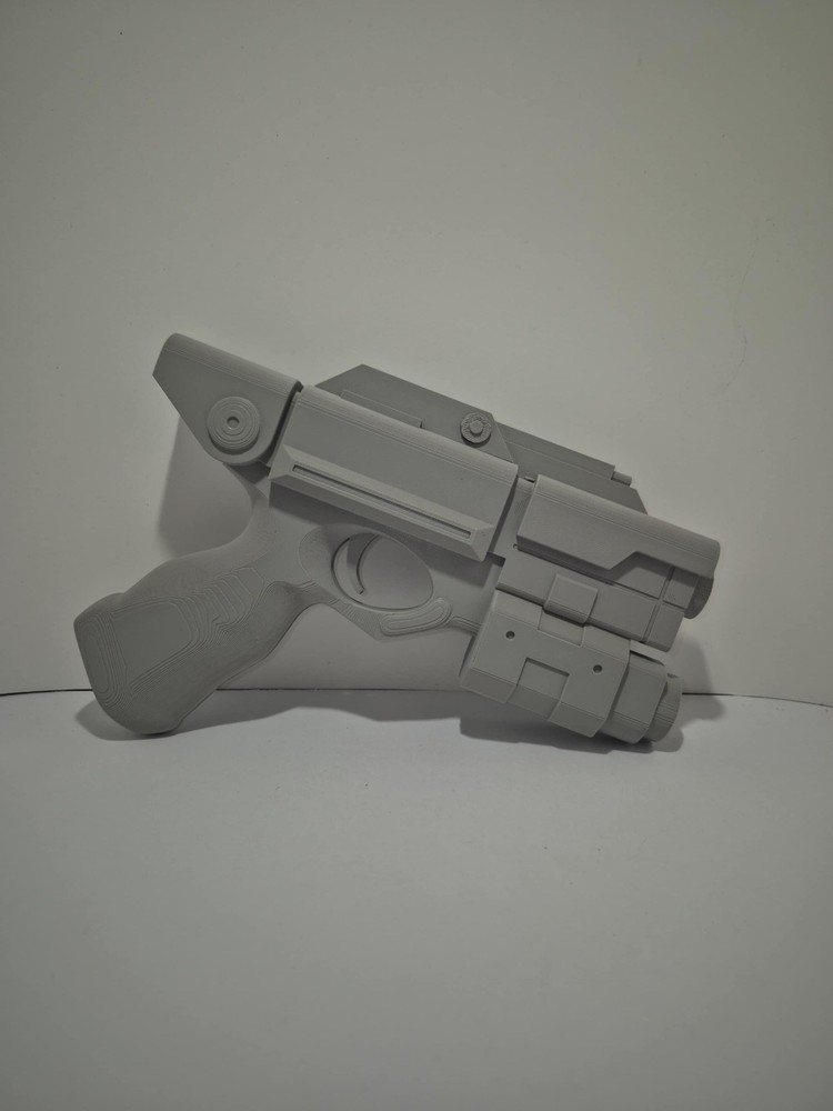 3d Printed River Song's Blaster 1:1 Scale Grey Fully Assembled