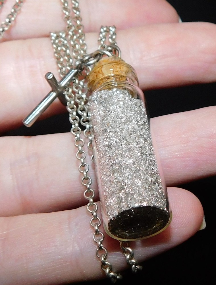 Handmade Silver Tone Prayer Dust Necklace