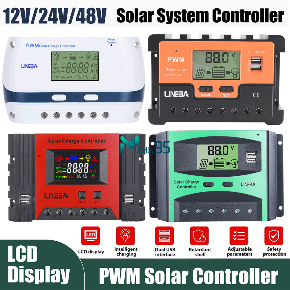 30A-100A Solar Panel Regulator Charge Controller 12/24/48V Auto Focus Tracking