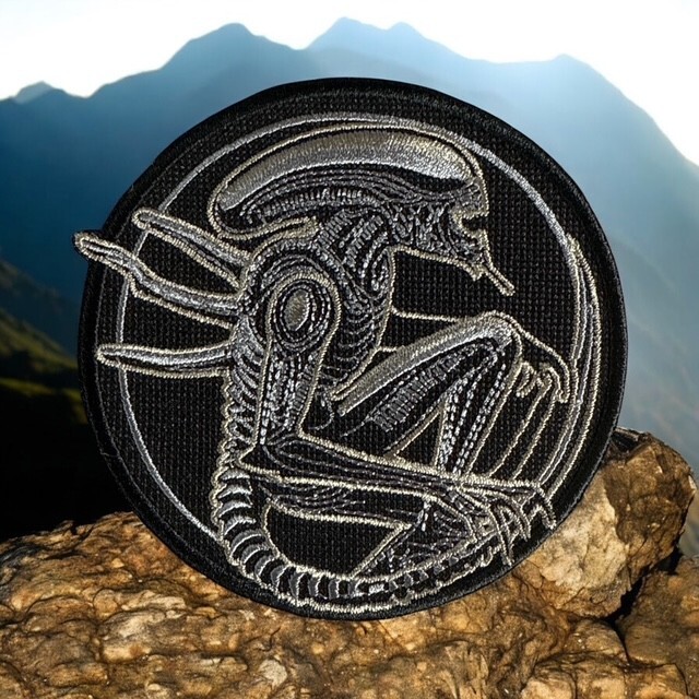 Alien Xenomorph Embroidery Patch 4.00" X 3.97"