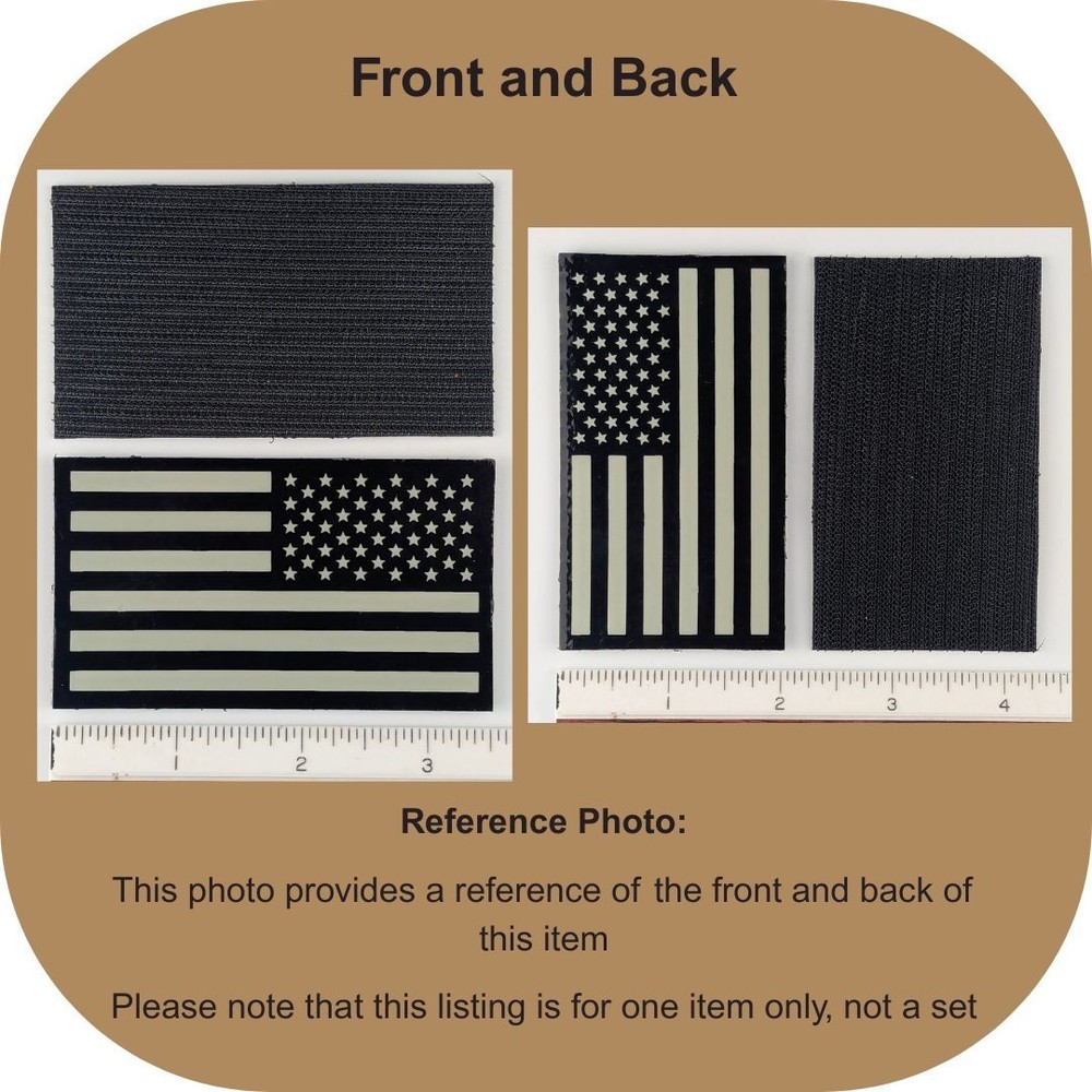 Reverse IR USA Flag Patch – Subdued Infrared Tactical Patch w/ Hook - 3.5" x 2"