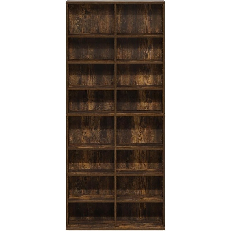 16-Shelf Media Storage Rack Adjustable DVD CD Blu-ray Game Case Organizer New