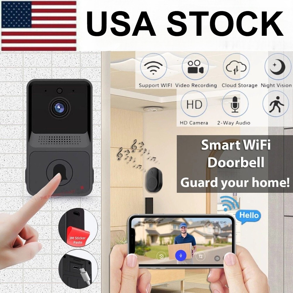 Wireless Security Smart WiFi Doorbell Intercom Video Camera Door Ring Bell Chime