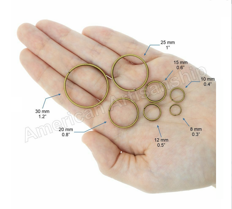 Round Split Ring Small to Large Double Loop Key Rings Keychain Rustproof Metal