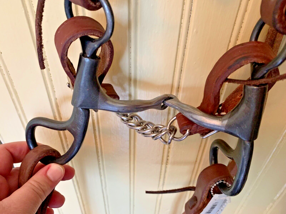Dutton Smooth Tear Drop BIT & COMPLETE BRIDLE SET Headstall, Reins, & Curb Strap