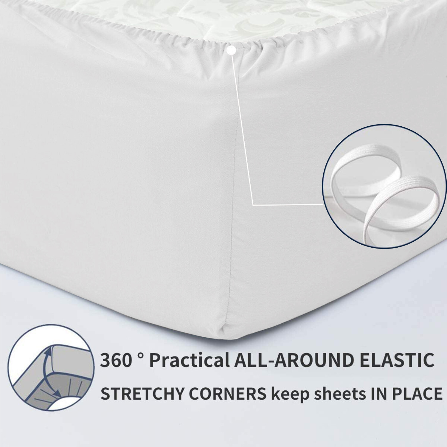 Fitted sheet King Size 16” Deep Pocket Easy Care Breathable Elastic Bed Sheets