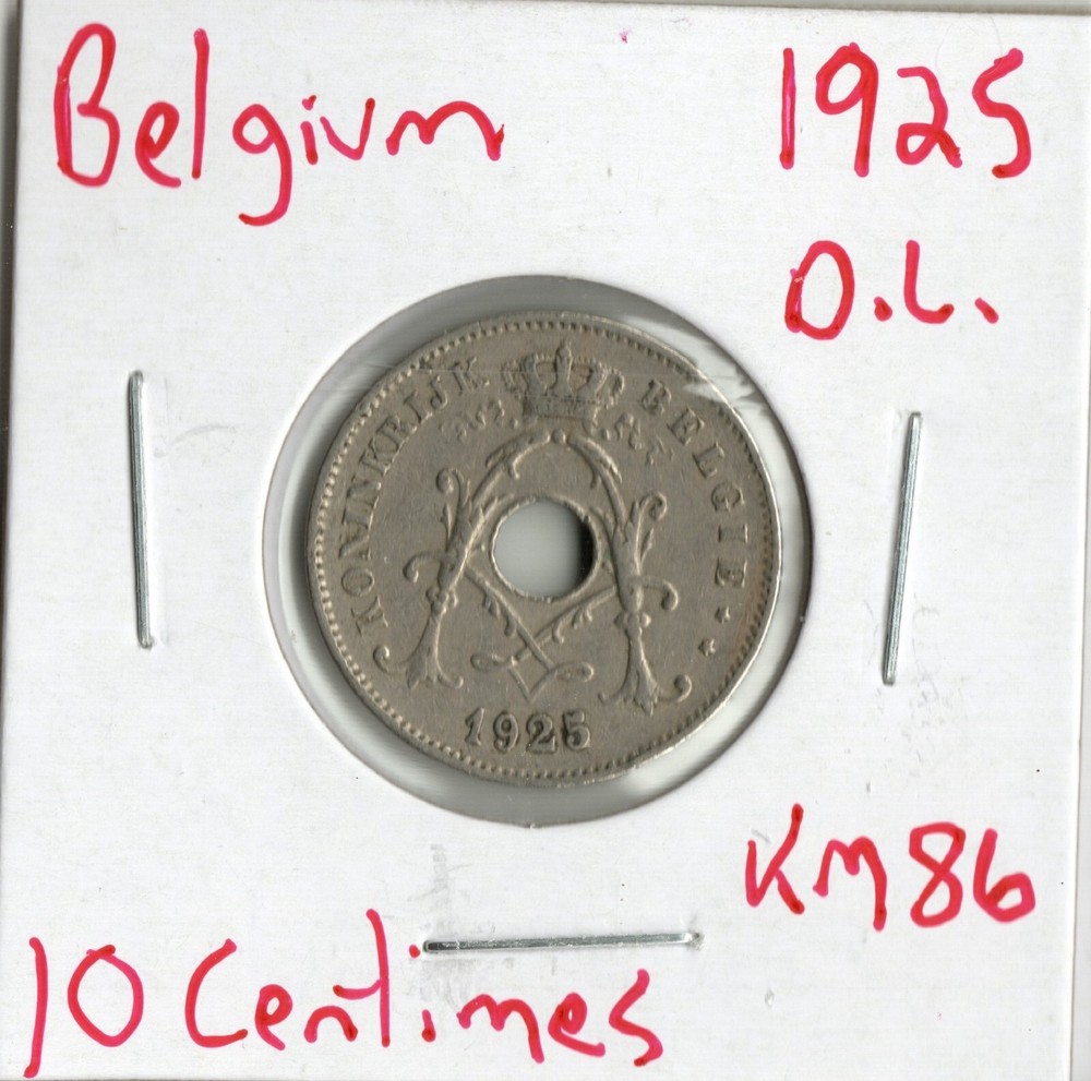 Coin Belgium 10 Centimes 1925 KM86