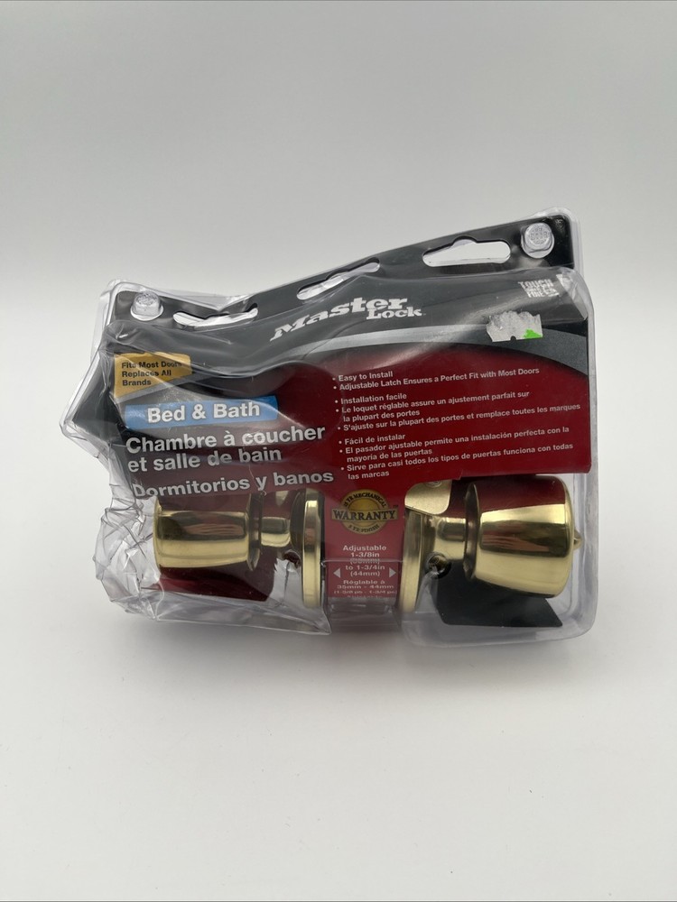 Master Lock Bed And Bath Gold Lockable Doorknob