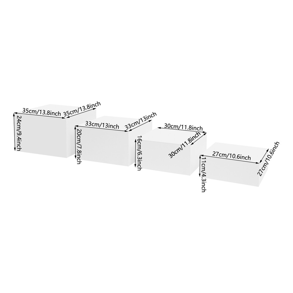 4pcs Cupcake Display Stand Acrylic Buffet Riser Multi-purpose Nesting Stand
