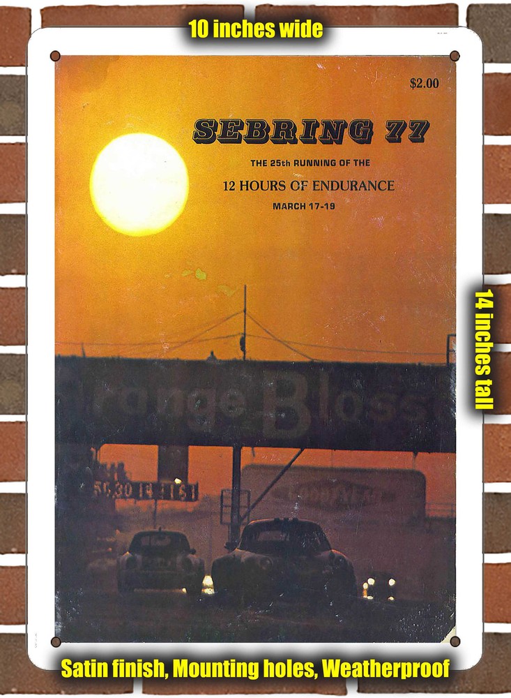 Metal Sign - 1977 Sebring Racing Program - 10x14 inches