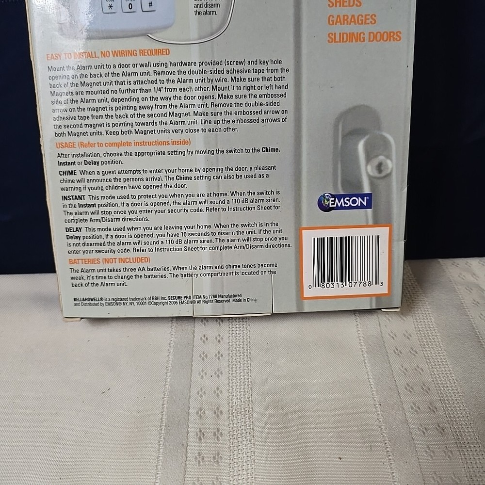 Secure Pro Keypad Alarm System BELL+HOWELL Wireless Battery 3 Settings and PANIC