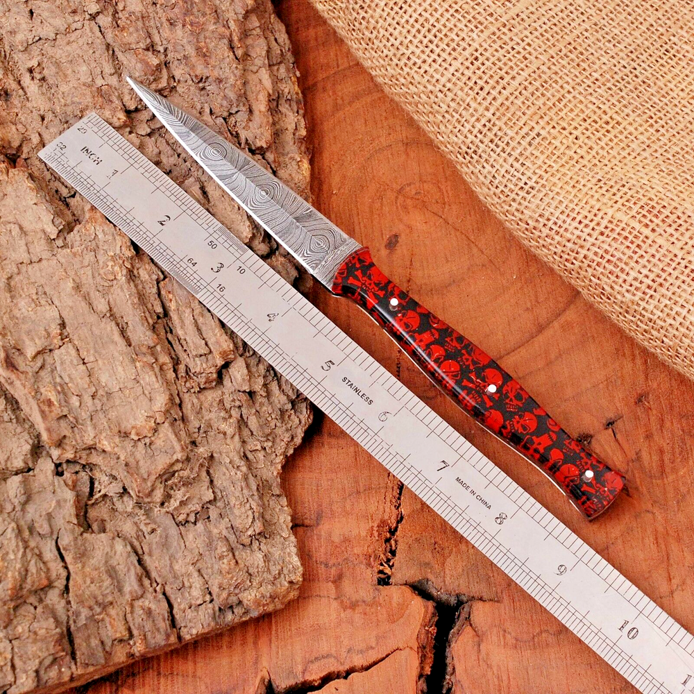 Handmade Damascus steel dagger boot knife double edged throwing