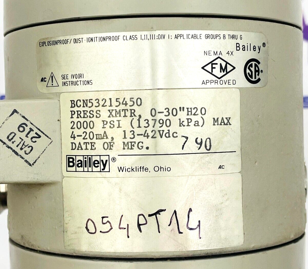 BAILEY BCN53215450 Pressure Transmitter
