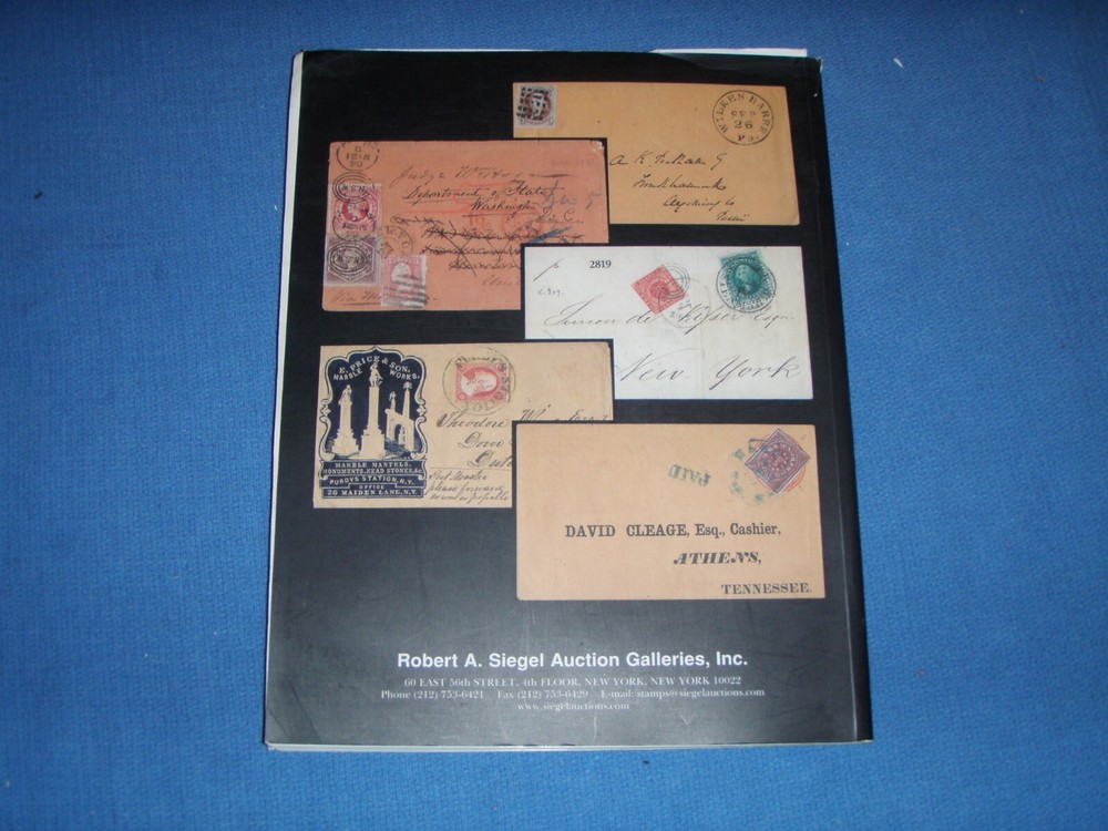 Robert Siegel Auction 933 April 25, 2007 US Confederate Post Hist BlueLakeStamps