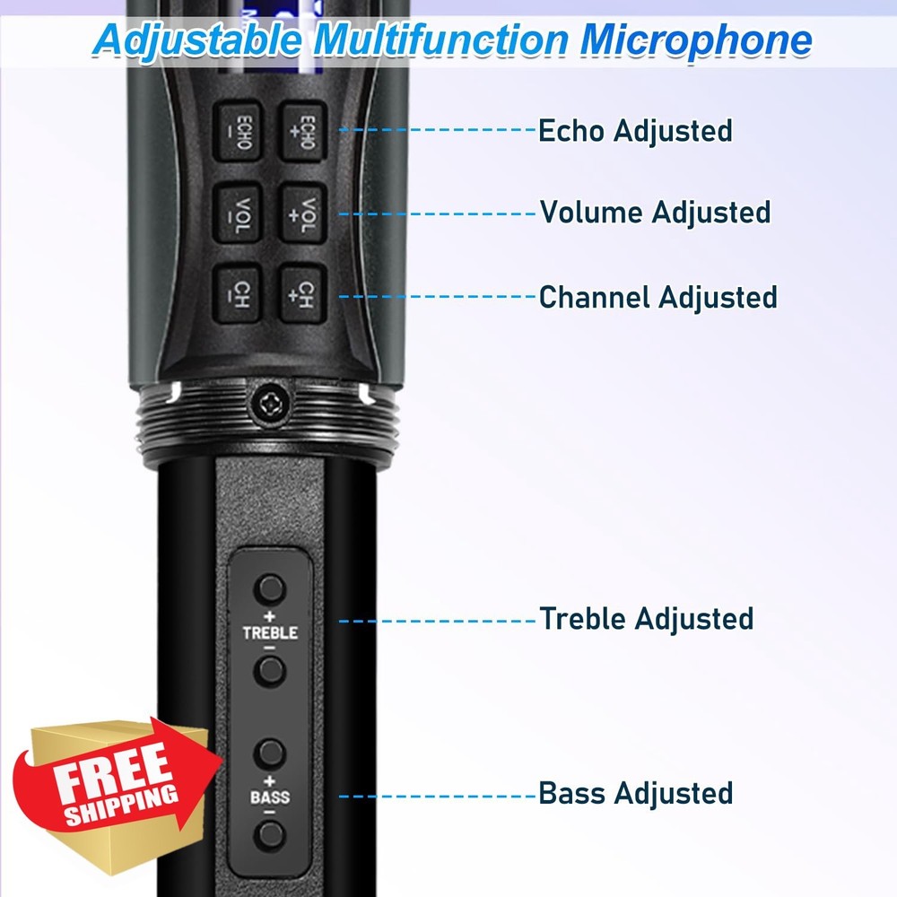 KITHOUSE Wireless Karaoke Mic System Bluetooth UHF