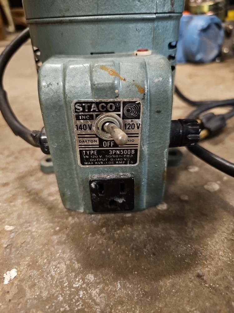 Staco Inc Electrical Type 3PN500B Transformer Adjust-a-Volt input 120v 0-140v