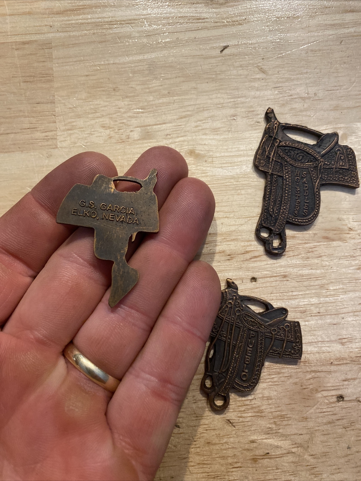 Saddle Pocket Watch FOB Set Pueblo Colorado El Paso Texas Nevada Cowboy Horse x3