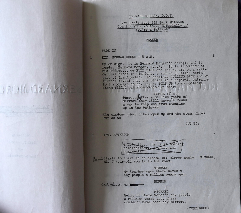 1970 " Bernard Morgan, D.D.F. " Original Screenplay Script