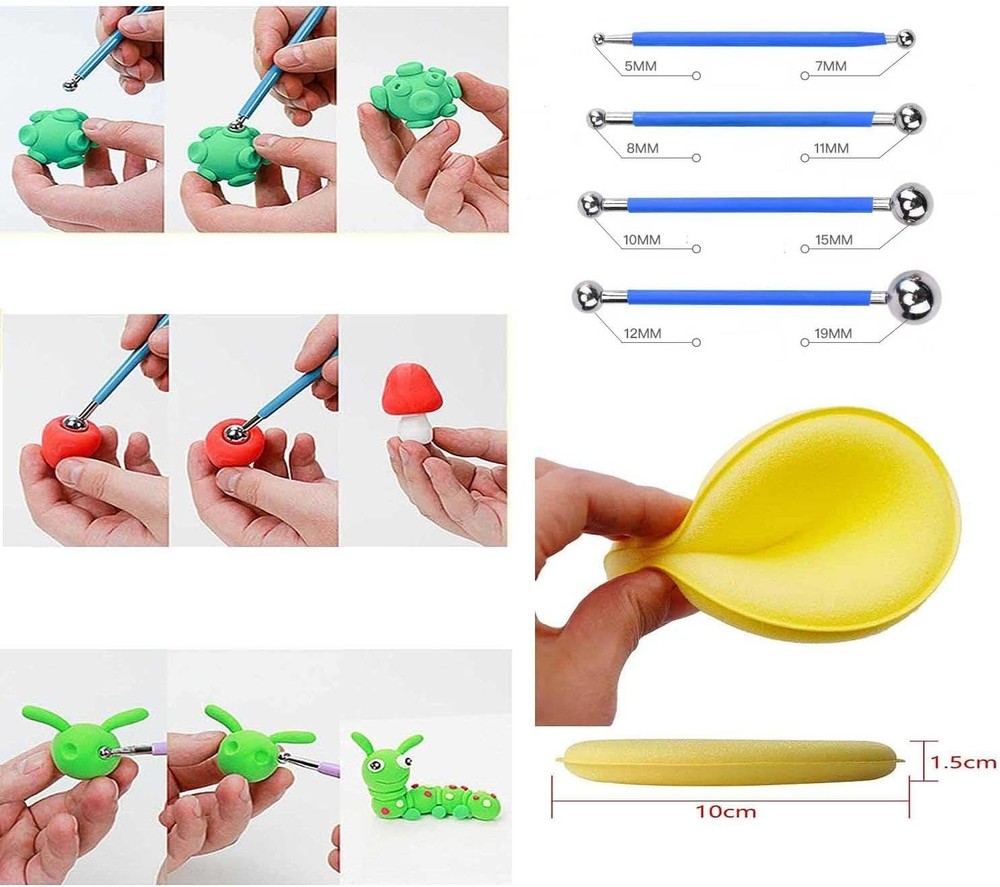 31pcs Clay Tools,Pottery Tools Kit,Air Dry Clay Tools,Polymer Clay Dotting Tools