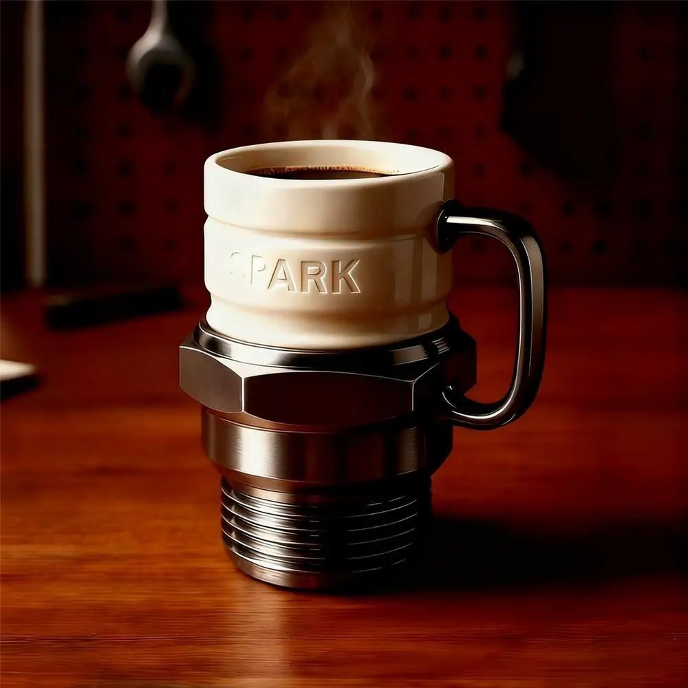 Spark Plug Coffee Mug Creative Engine Design Cup for Car Lovers