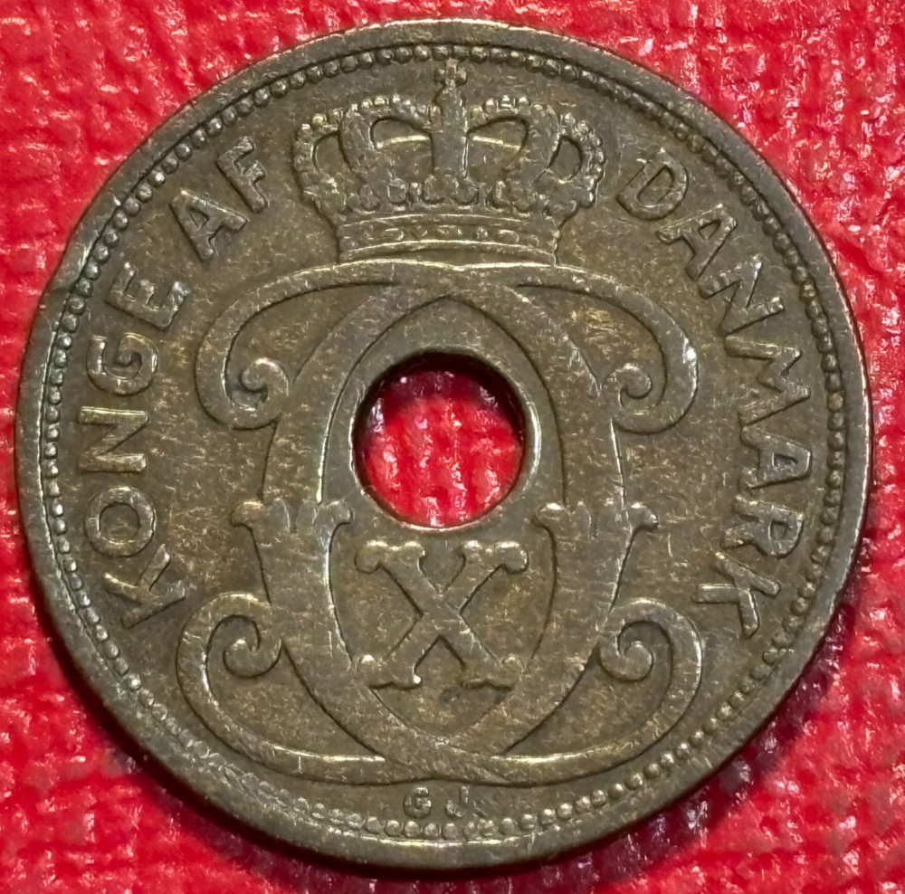 HIGHER GRADE 1928 DENMARK 5 ORE COIN-OCT762