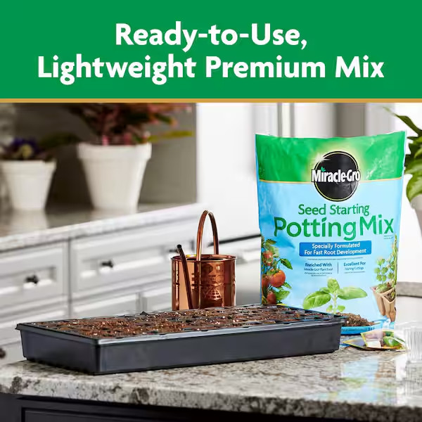 2-Pack Miracle-Gro Seed Starting Potting Soil Mix-16 Qt for Optimal Plant Growth