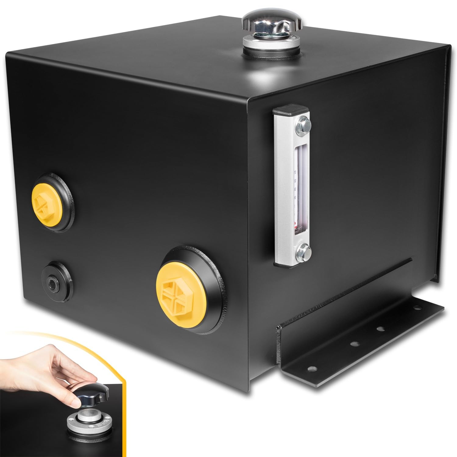 7 Gallon Hydraulic Fluid Reservoir Tank with Temp Gauge, Sight-Gauge & Breather