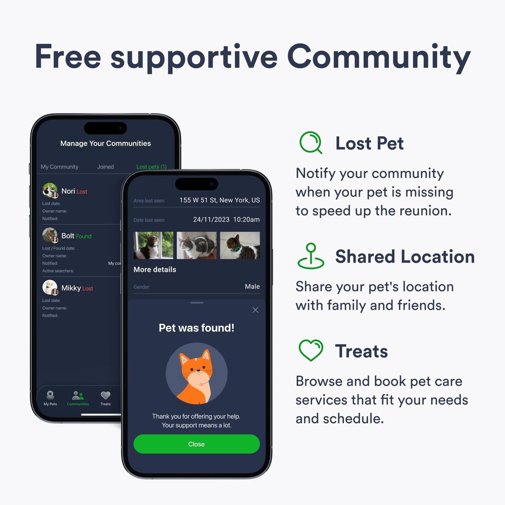 Cat GPS Tracker – Smallest Waterproof Pet Tracking Device with App, Real-Time...