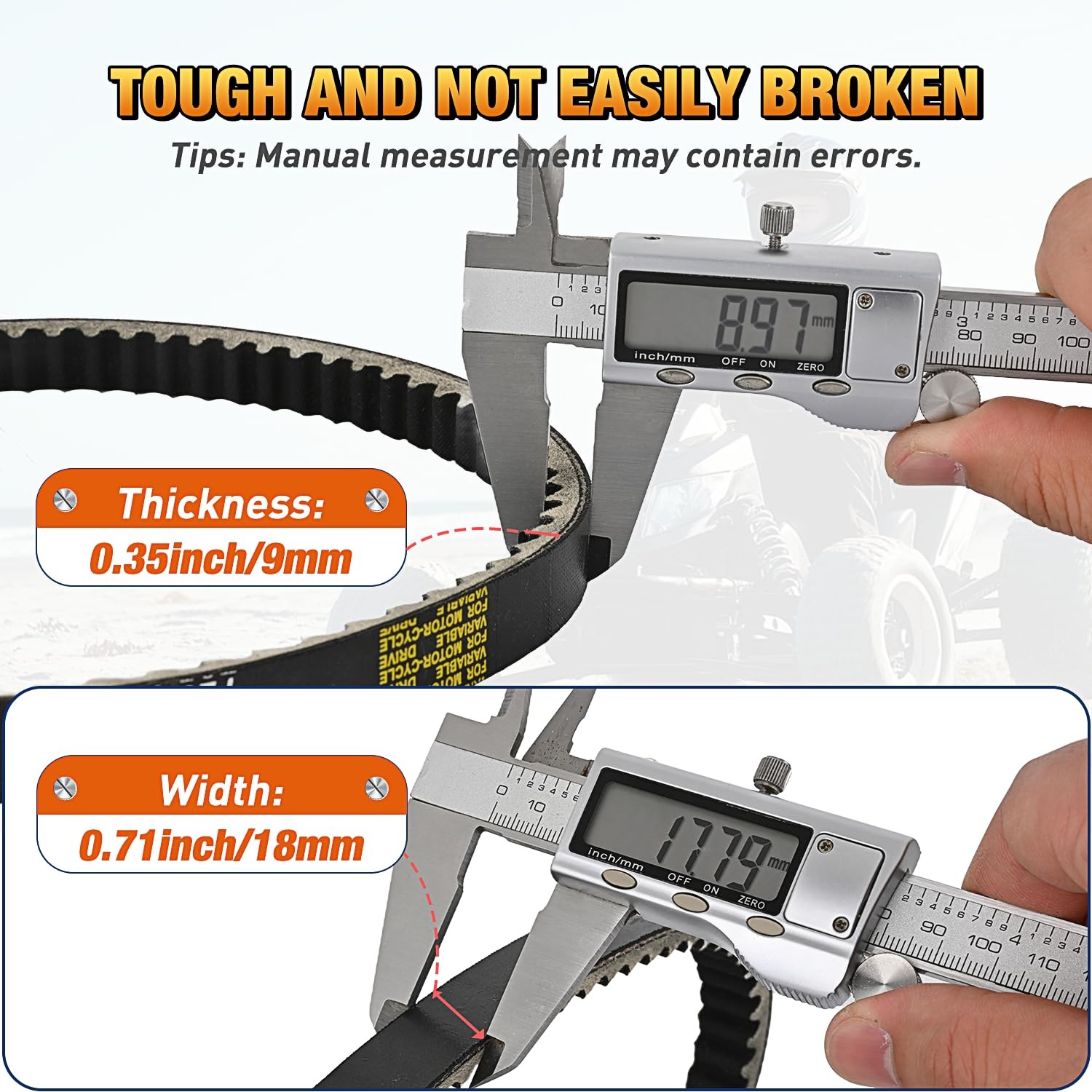 Nilight 725 Go Kart Drive Belt Fit for Hammerhead 80T Mudhead 208R 14704