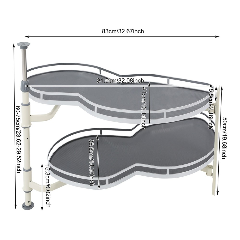 Kitchen Blind Corner Cabinet Pull Out Shelves 2-Tier Left Pull-out Organizer