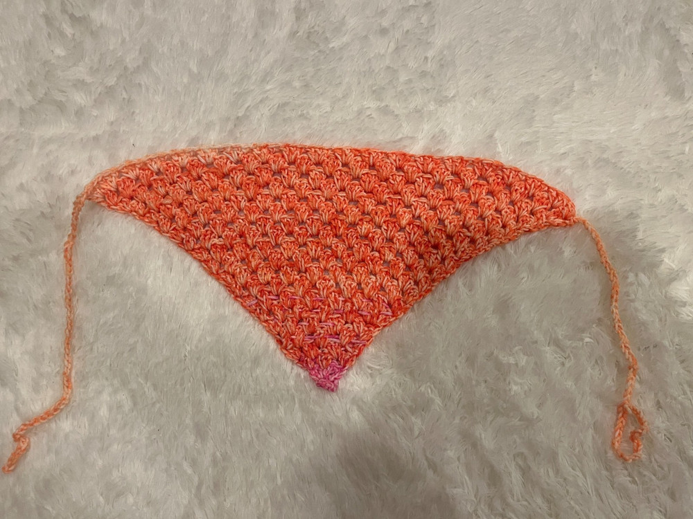 Hand Crocheted Bandana, Orange