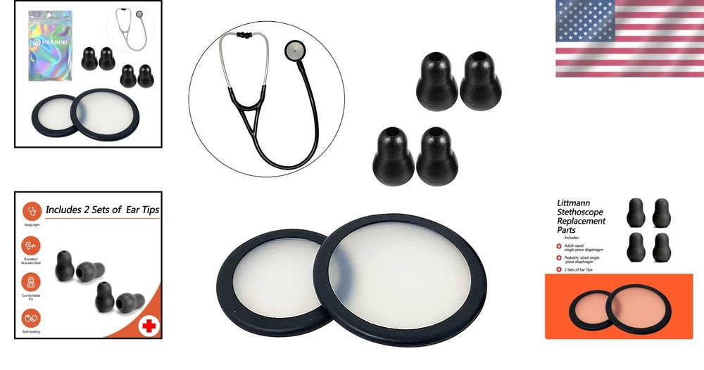 Comfortable Replacement Parts for Littman Stethoscope - Ear Tips & Diaphragm