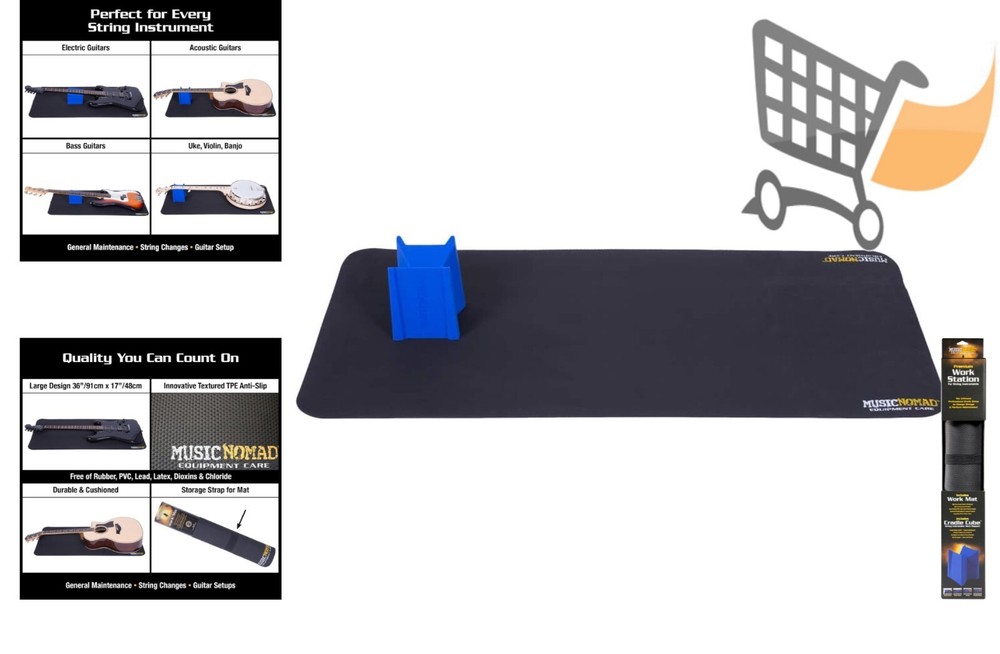 Instrument Work Mat & Cradle Support for Guitar Bass Violin Stringed Tools