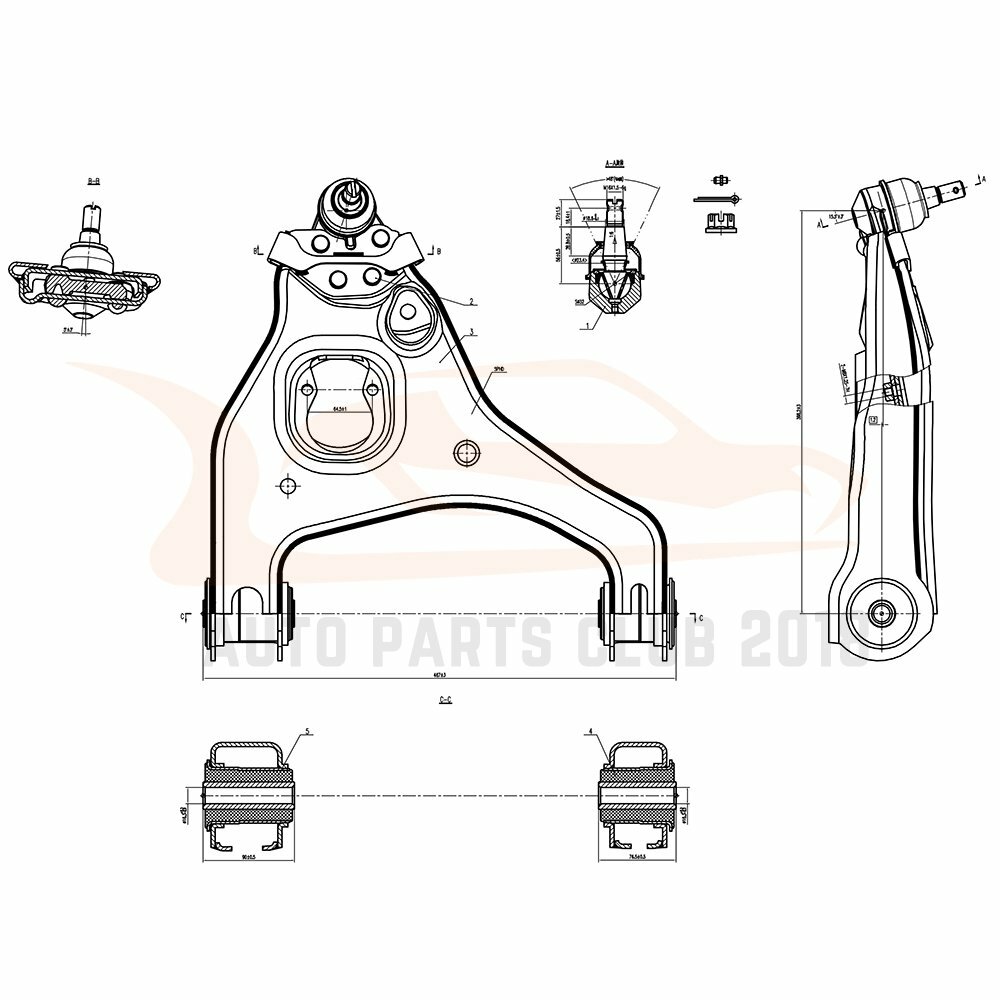 For 1999-06 Chevy Silverado 1500 RWD Set of 2 Front Lower Control Arm Ball Joint
